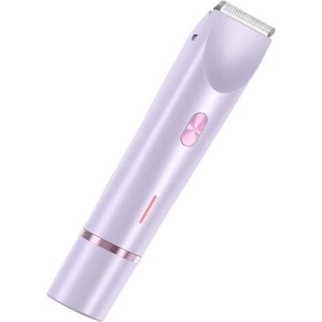 Rasoir et tondeuse électrique tout-en-un pour femme, rasoir électrique rechargeable 2 en 1, étanche et à double tête (violet) (1/4)