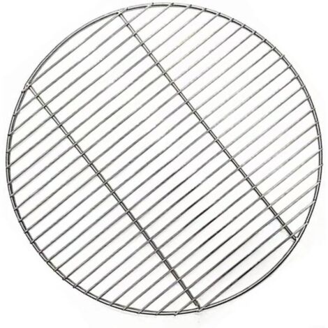 Grille ronde en acier inoxydable pour barbecue, camping, cuisson en maille, 38 cm de diamètre, construction soudée durable,
