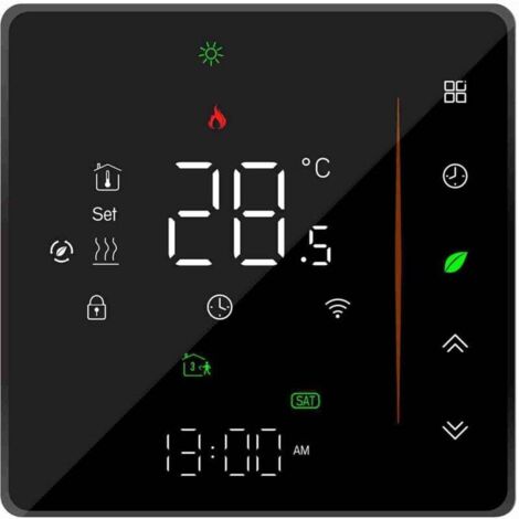 Thermostat domestique intelligent, thermostat Wi-Fi programmable hebdomadaire, thermostat sans fil à économie d'énergie avec contrôle par application pour chauffage par le sol.