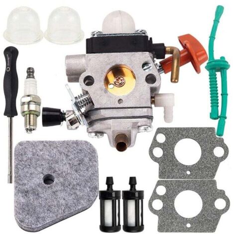 Kit carburateur pour Sthil FS87, FS90, FS100, FS110, FS130, HL95, HL100, HT100, HT101, KM90, KM100, KM110, SP90. Pince 4180-120-0610. Tournevis de rechange pour filtre à air H677 XVX. (1/4)