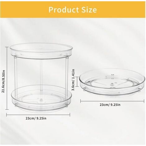Organisateur à 2 Niveaux - Plateau Tournant Rond En Plastique Rangement Epices Cuisine Organisateur Placard Cuisine Pour Bocaux Depices Cuisine Table De Chevet Placard 91557170