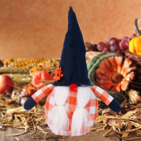 Poupée de Thanksgiving pour Halloween, citrouille, feuille d érable, Festival de récolte, poupée sans visage, Gnome, fournitures de décoration (1/4)