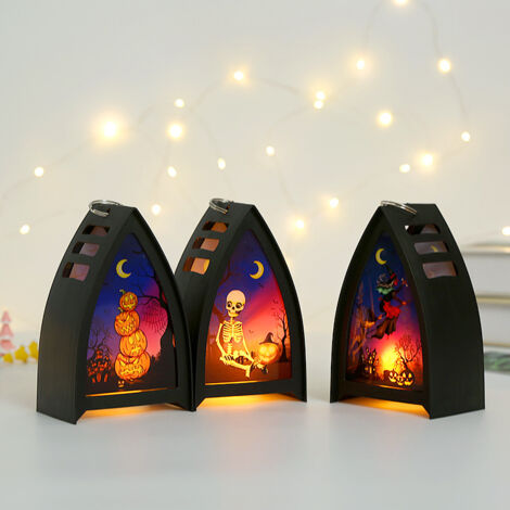 3 Pack Halloween LED Lantern Lights, Night Light Decorative Lights for Halloween Home Indoor Outdoor Bar Decor (1/4)