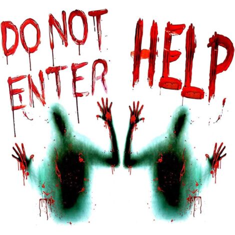 Halloween Decoration, 2pcs Autocollant Halloween Fenetre,Halloween Decoration Effrayante Exterieur, pour La DéCoration De FêTe à La Maison d halloween (1/4)