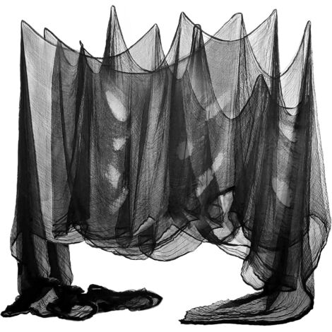 Tissu De Décoration d halloween, Effrayante Gaze 500 cm, Halloween Tissu Effrayant, Noir Minable Chiffon Effrayant Spooky Gaze pour Fête d halloween Decoration Horreur Exterieur (1/3)