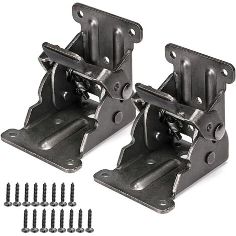 2 Charnières de Pliage avec Système de Verrouillage, Supports Pliants pour Table, Établi, Plateforme Repliable (1/4)