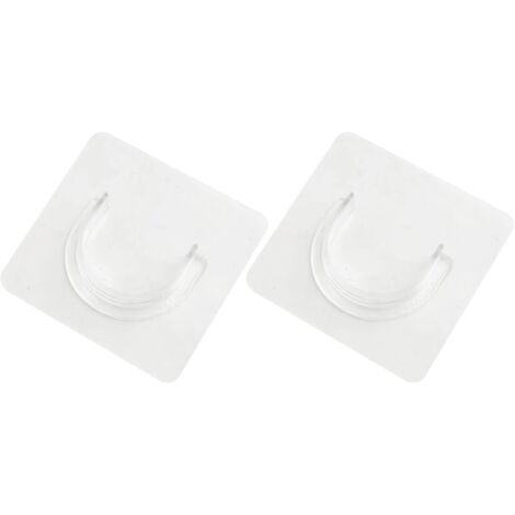 2 Supports pour Rideaux sans Percage, Fixation Adhésive Murale Transparente, Porte-Rideau de Douche et Salon