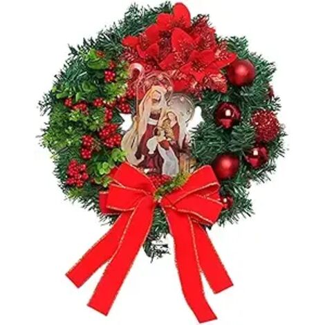 Artificial Christmas Wreath Berries and Bow Decorative Garland Door Pendant for Festive Home Decor Xmas Wall Hanging Ornament for Holiday Celebrations (1/4)