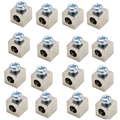 Borniers pour substrats en aluminium utilisés dans les luminaires bornes mécaniques à base plate et à borne carrée en cuivre pour conducteurs de câbles. 16 pièces. (1/4)
