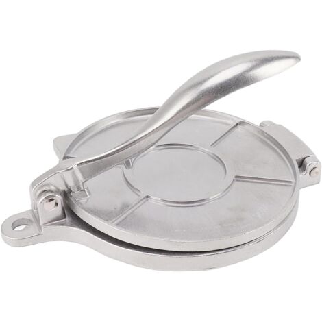 Presse à tortillas, machine à tortillas en alliage d'aluminium, presse à tortillas manuelle, adaptée à la fabrication de pizzas (20 cm argent). (1/4)
