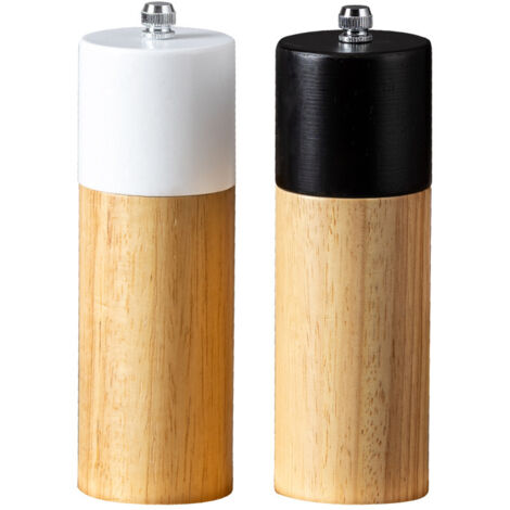 Pot à sel et poivre manuel en bois, bouteille à assaisonnement multifonctionnelle, ustensile de cuisine avec broyeur en céramique, moulin de cuisine domestique. (1/4)