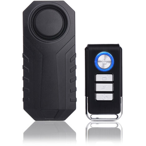 Alarme vélo, alarme de sécurité antivol sans fil, convient aux vélos, motos, voitures, véhicules électriques, véhicules, portes et fenêtres, 113 décibels super fort, étanche (télécommande incluse).