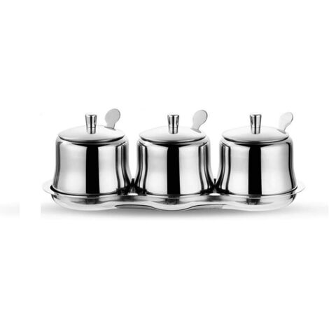 Ensemble de bocaux à épices, à sauces et à condiments en acier inoxydable 304 pour la cuisine (1/4)