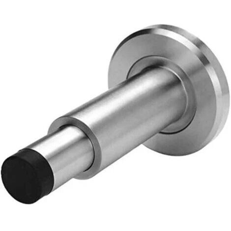 Butée de porte extra longue réglable en acier inoxydable 304 avec poignée de protection en caoutchouc. Butée de porte murale. (1/4)