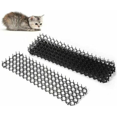 Lot de 6 répulsifs pour chat avec pointes, 48,5 x 13,5 cm Tapis anti-chat d'extérieur, pointes de chat, tapis anti-chien en maille d'épine pour clôtures de jardin (1/5)