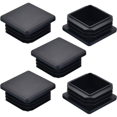 25PCS Bouchon de Tuyau Carré en Plastique Bouchon de Tuyau Couvre-Pieds de Chaise Carré, Bouchon de Tube en Métal, Durable Antidérapant et Pratique, 40x40 mm Bouchon Intérieur Carré en Plastique (1/4)