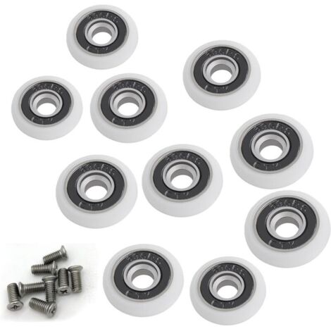Ensemble de 8 roues de rechange pour porte de douche de 19 mm de diamètre (1/5)