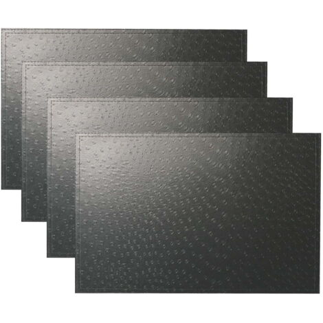 Set de 4 Sets de Table en Cuir Double Couche PVC Slap-up Grain d'Autruche (Noir) (1/5)