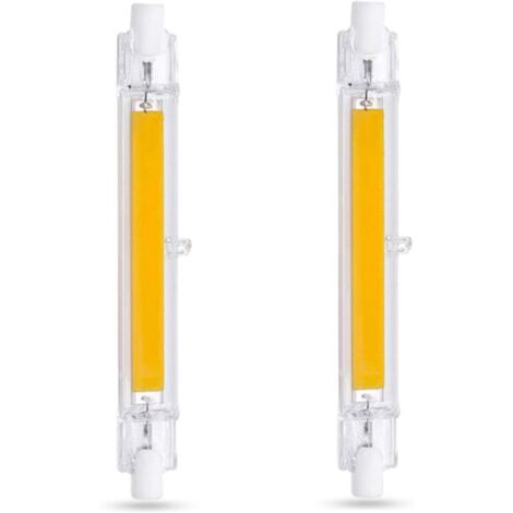 Ampoule LED R7S 118 mm 20 W blanc froid 6000 K, 2000 lm, non dimmable, ampoule LED COB mince R7S 118 mm pour lampe murale/sol, paquet de 2 (1/4)
