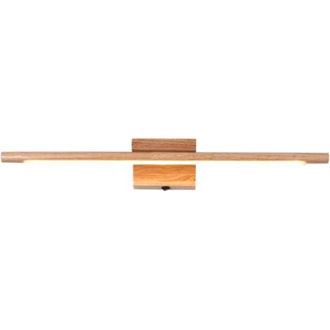 Lampe de Miroir Salle de Bain Bois Avec Interrupteur Moderne LED Applique Murale Intérieure IP44 Étanche Lampe