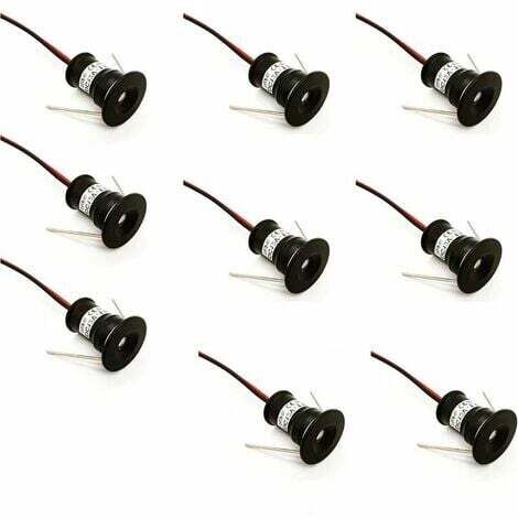 Noir 9pcs 12V 1W Mini Spot LED Spots Encastrables pour Cuisine Escaliers Placard Couloir DIY Éclairage Blanc Chaud Blanc Froid Vitrine Petit Plafond IP65 3000K (120° Blanc Chaud A+) (1/5)