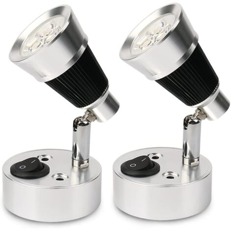 12V LED Spot Lampe de Lecture Murale, 2 pièces Auto LED Lumière Interrupteur réglable Intérieure e Van Lumière pour RV, , e, Bateau, Yacht (1/5)