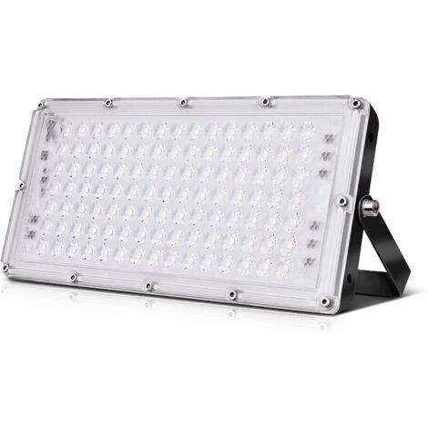 Projecteur LED Extérieur 100w, Projecteur Led Exterieur 10000LM, IP67 Étanche, Blanc Chaud 2800-3200k, Ultra-Mince Lumière, Extérieur De Projecteur Idéal Pour Jardin, Garage [Classe énergétique F] (1/5)