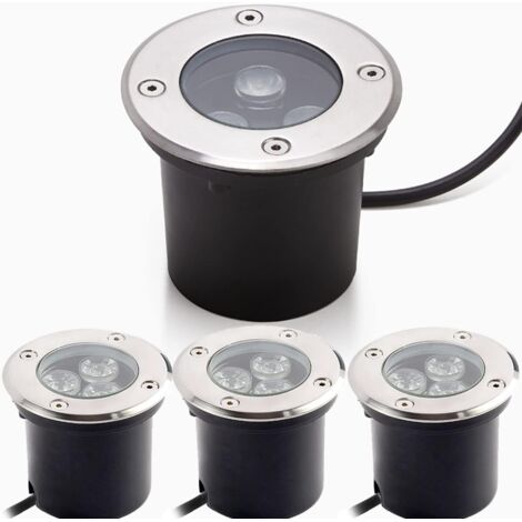 Spot LED Encastrable,Spot Encastrable Exterieur Rond 3W Lumières Enterrées 230V AC IP65 270 Lumen 3000k  (4pack)