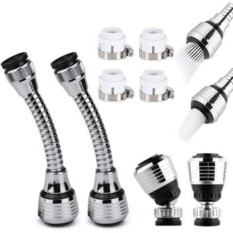 Pièces Economiseur d'Eau pour Robinet, Embout Robinet, Rallonge de Robinet, Economie d'Eau Embout de Filtre, Contient 4 Tuyaux de Raccordement Accessoires, pour les Robinets de Cuisine (1/5)