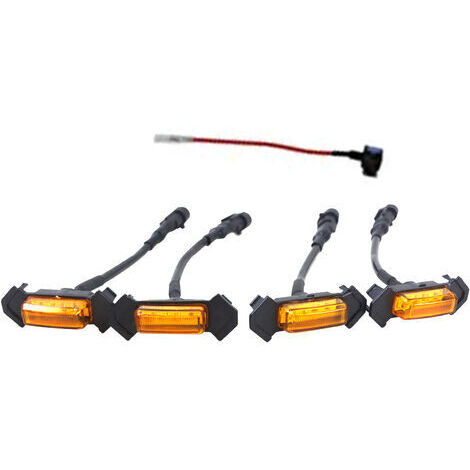 Feux de course de calandre LED, 4 pièces de calandre de capot de pare-chocs avant avec fusible pour Toyota Tacoma 2016-2019,- Jaune (1/4)