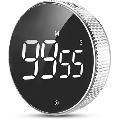 Chronomètre numérique rotatif rond à LED, 99 Minutes 59 secondes pour étudier, méditation, alarme de compte à rebours (1/4)