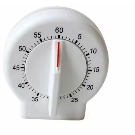 Minuterie de cuisine, minuterie mécanique de 60 minutes facile à lire (blanc) (1/5)