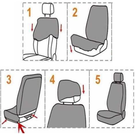 Housse De Siège Inférieure Conducteur/passager Pour Dodge Ram 1500 2006-09 - Tissu Simili Cuir, Gris, Chauffante
