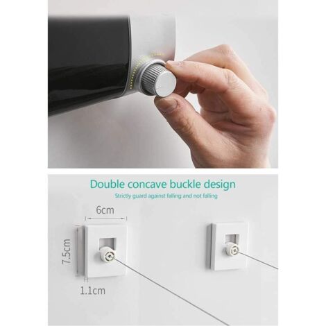 Pwshymi Corde à linge Ligne de séchage de vêtements Double rétractable
