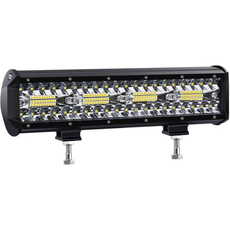 Phare de Travail LED 12V 300W 12 pouces 240W Projecteur LED Voiture 12v Etanche IP67 Spot Flood Feux Antibrouillard LED 27,000lm Feux de Travail pour Voiture Camion Tracteur SUV Bateau(2 PCS) (1/4)