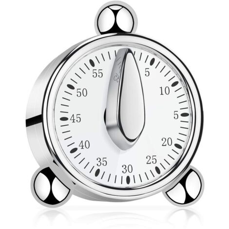 Minuterie de cuisine 60 minutes, minuterie mécanique pour enfants, minuterie manuelle pour cuisiner, apprendre (argent) (1/5)