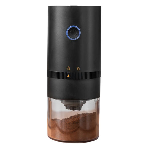 Moulin à Café Électrique Portable, Moulin Compact Rechargeable, Meule Conique en Céramique Réglable, Broyage Fin, Parfait pour Déplacements