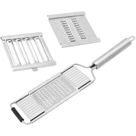 - Coupe-legumes multifonctionnel Dechiqueteuse en acier inoxydable Ensemble de rape Hachoir manuel Trancheuse de legumes Cuisine Outils reglables, modele: 3Pcs Sac OPP (1/4)