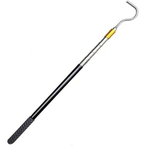 Perche Telescopique Portant a Vetement Manche Telescopique Barre Télescopique avec Crochet pour Voile D'ombrage pour Store Barre avec Crochet Robot Ouvre Auvent Camping Car