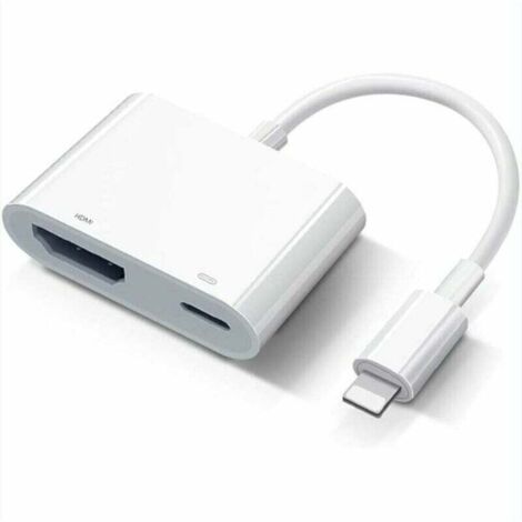 Adaptateur AV numérique Apple Lightning Adaptateur Lightning vers HDMI certifié Apple MFi Connecteur de câble HDMI Écran de synchronisation 1080P vers TV/HDTV/Moniteur/Projecteur Compatible (1/4)