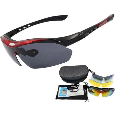 Lunettes de cyclisme polarisées 5 verres interchangeables Monture TR90 Lunettes de sport VTT pour hommes et femmes (1/3)