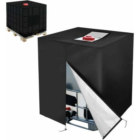 Bâche De Réservoir D'eau,Bache Pour Cuve 1000L IBC,420D Noir Couvercle Bâche Couverture Réservoir IBC Anti-UV Anti-poussière Couverture Container Réservoir IBC Bâche De Protection Cuve IBC (1/4)
