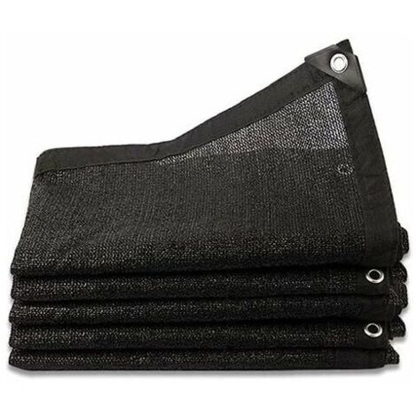 Filet d'ombrage renforcé noir 80 %, 3 x 5 m, avec œillets métalliques et mailles serrées pour serre, jardin ou pergola (1/4)