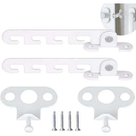 Ersandy Entrebâilleur de Fenêtre à Battant 2 PCS Restricteur de Fenêtre, Livré avec 4 vis, Verrou de Fenêtre Serrure de Fenêtre à l'épreuve pour Régler l'ouverture de la Fenêtre (Blanc) (1/4)