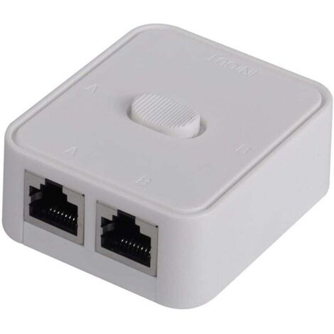 Switch réseau 2 ports, RJ45, sélecteur de switch réseau 2 ports, 100 m 2 en 1 ou 1 entrée 2 sorties (1/4)