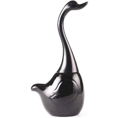 Forme De Cygne Set Brosse De Toilette WC, Brosse De Toilettes Design Porte Brosse De Toilette Et Support, pour Salle De Bain (Noir) (1/4)