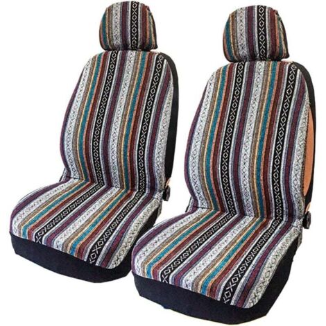 4 pièces/jeu de protection de siège de voiture, housse de siège avant universelle, housse de coussin de seaux avant, coloré résistant à l'usure Baja couverture housses de siège (1/4)
