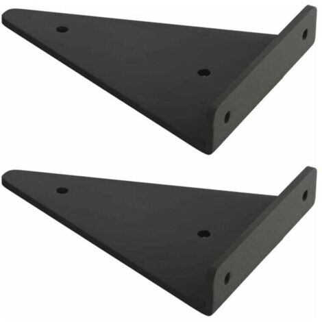 Support D'étagère en Triangle en Métal Flottant,Equerre Etagere Mural Aveugles Dissimulés,Chambre à Coucher Salon Salle de Bain Bricolage Décoration Support,2 Pièces (14x13cm/5.5x5.1in,black) (1/4)