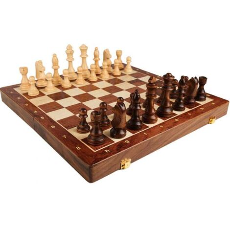 JUCE® Echecs en Bois Pliant Jeux Traditionnels Rangement Portable pour JUCE® Echecs en Bois Pliant Jeux Traditionnels Rangement Portable pour