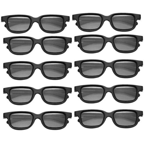 Lot de 10 lunettes 3D passives polarisées pour téléviseur 3D, véritables cinémas 3D pour jeux 3D et cadre TV (1/4)
